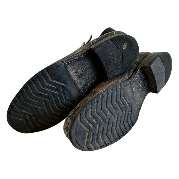 $278 FRYE VERONICA BOOT Antiqued Black Brown Combat Moto Leather Boots 9.5 - Picture 5 of 14